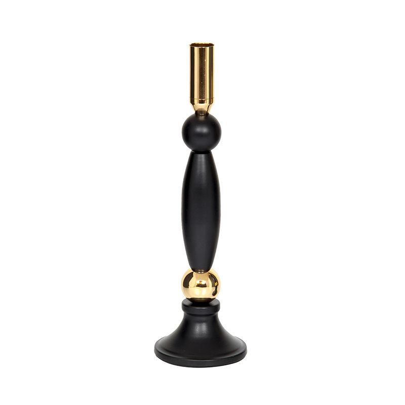 Žvakidė metalinė juodos/aukso sp. VC8417A h 31,5 cm