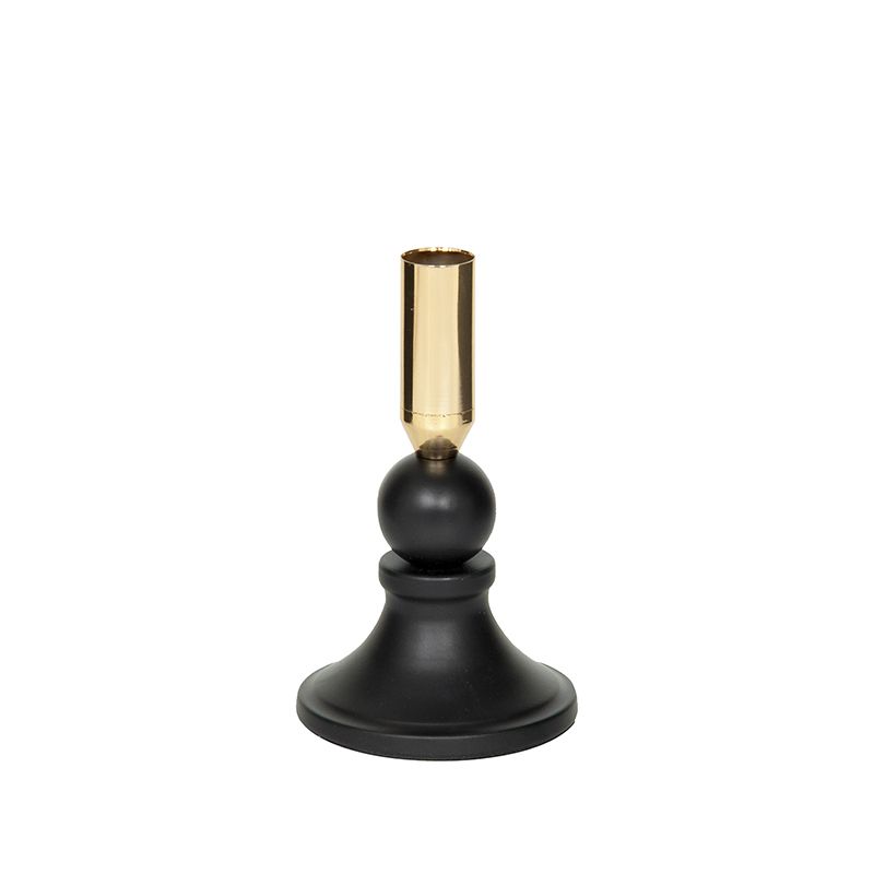 Žvakidė metalinė juodos/aukso sp. VC8417C h 16 cm