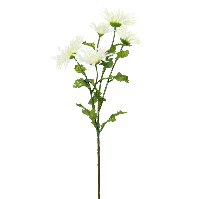 Dekoratyvinė gėlė Chrizantemos šakelė balta/žalsva (12) h 76 cm SAVEX