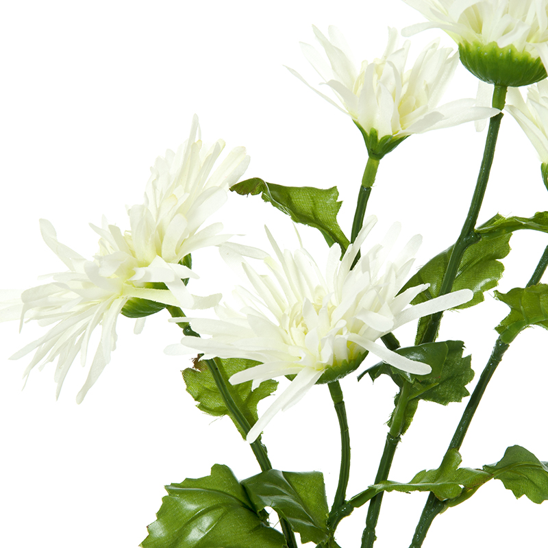 Dekoratyvinė gėlė Chrizantemos šakelė balta/žalsva (12) h 76 cm SAVEX