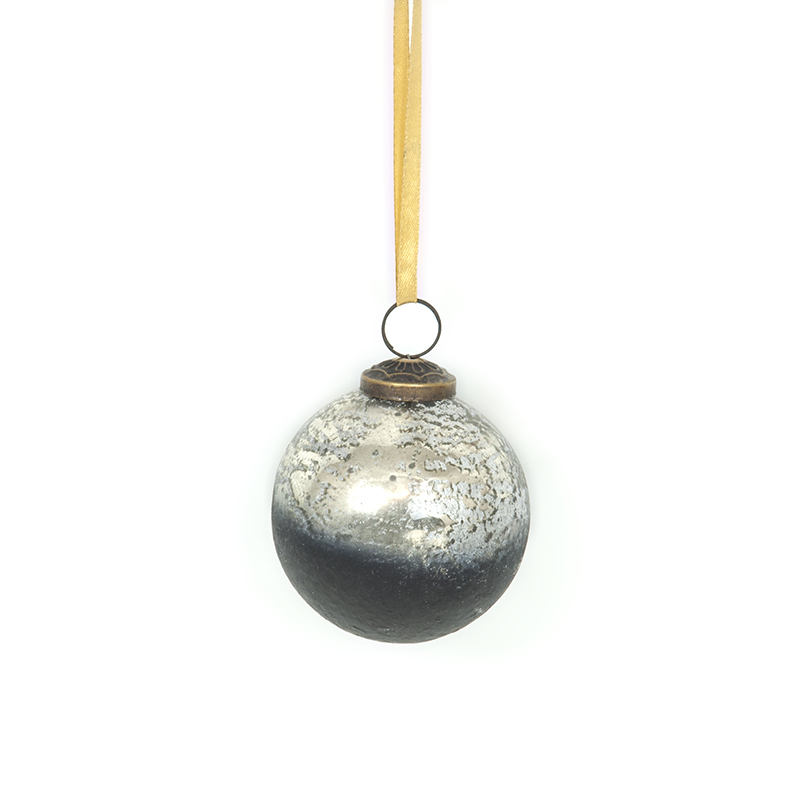 Eglutės papuošalas stiklinis bronzinės spalvos (6)  d 8 cm SAVEX