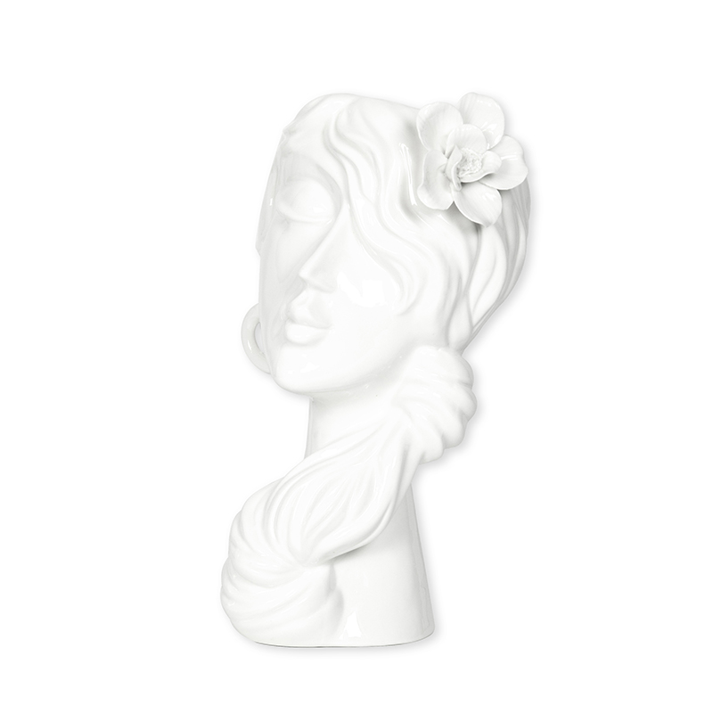 Vaza keramikinė balta Mergina 16x14.8x28 cm