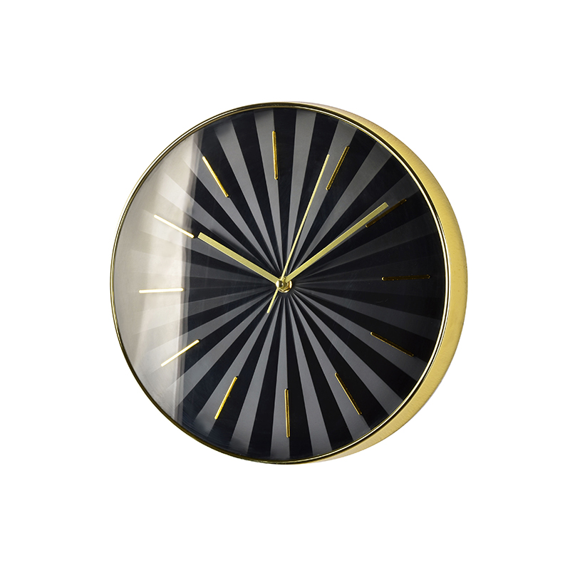 Laikrodis sieninis auksinės/juodos spalvos plastikinis  30x30x3 cm HTBE8193