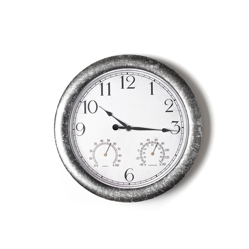 Laikrodis sidabro sp. laukui su temperatūros matuokliu W7962 30x30x4 cm Widdop