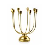Žvakidė 8 žvakėm auksinės spalvos metalinė 27x11,5x32 cm HTOP3509