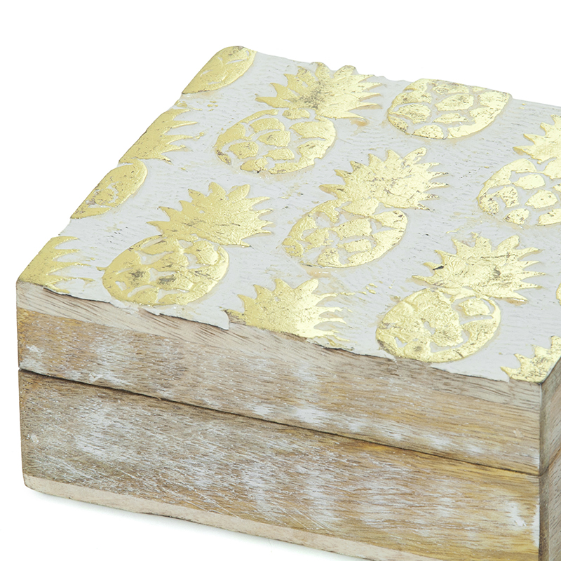 Dėžutė medinė Ananasas (4 ) 14x14 cm 1107 SAVEX