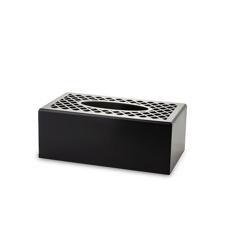 Dėžutė servetėlėms juoda medinė 9,5x25x13 cm 135908