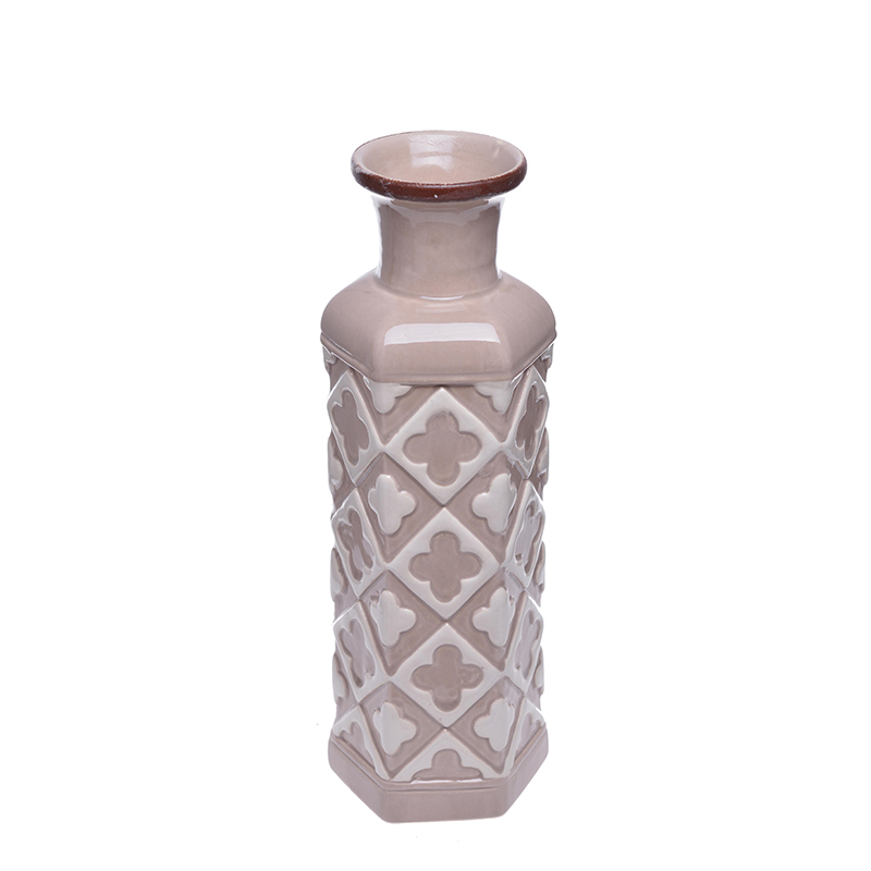 Vaza keramikinė ruda 11.5x11.5x37.5 cm 4842