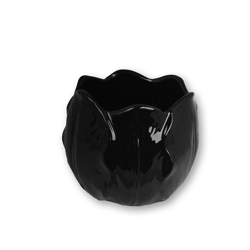 Vazonėlis keramikinis juodas 15x15x14 cm 7937