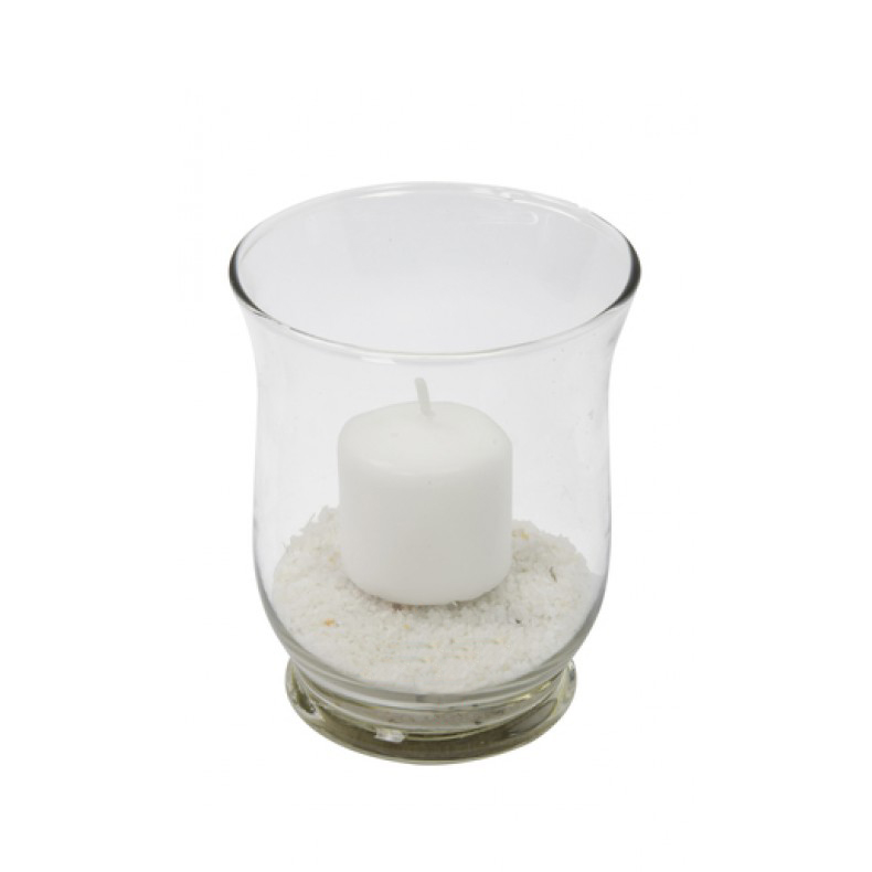 Žvakidė stiklinė skaidri su žvakute 9 x 11 cm 871125205674