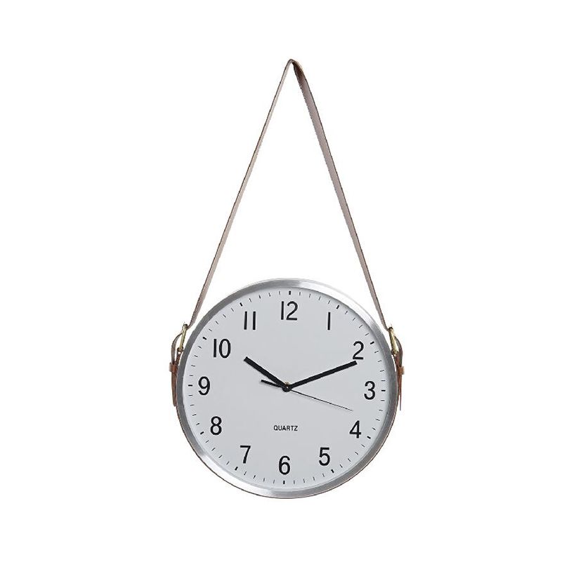Laikrodis sieninis su dirželiu metalinis  RE-188129 diam 33 cm