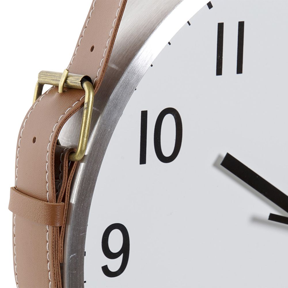 Laikrodis sieninis su dirželiu metalinis  RE-188129 diam 33 cm