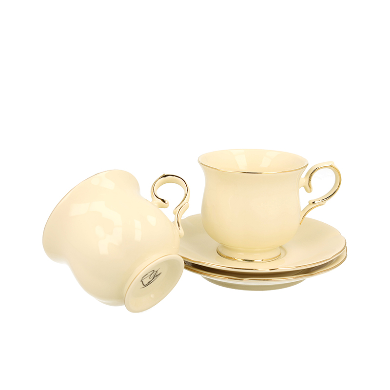 Puodeliai su lėkštutėmis kreminės spl. 2 vnt. CLARK 260 ml 5902693922711