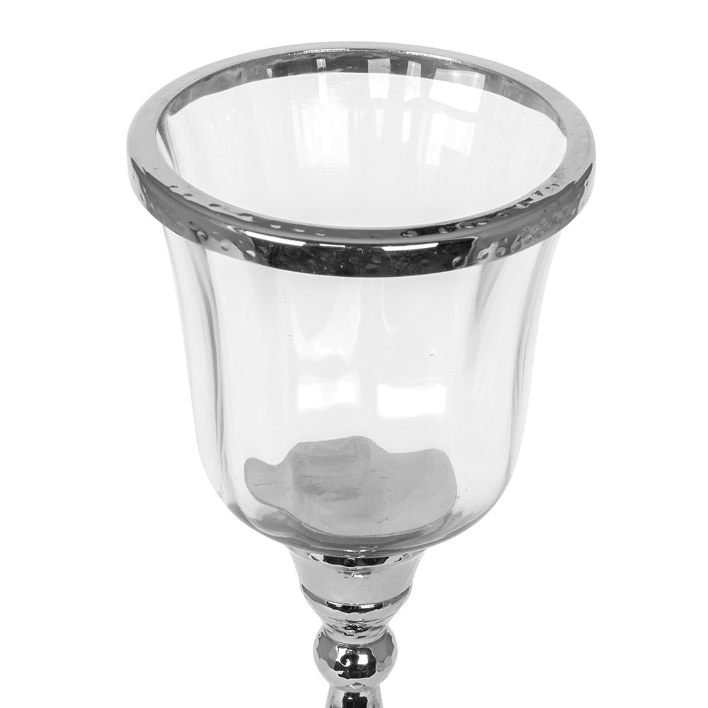Žvakidė metalinė su stiklu (L) 38 cm SAVEX