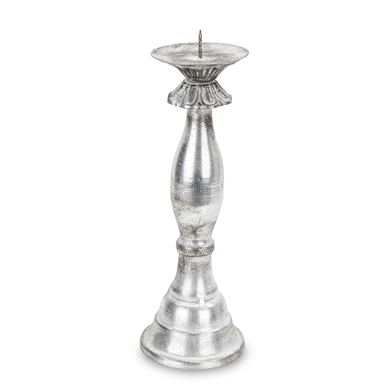 Žvakidė metalinė sendinto sidabro sp. 28x9.5x9.5 cm 136078