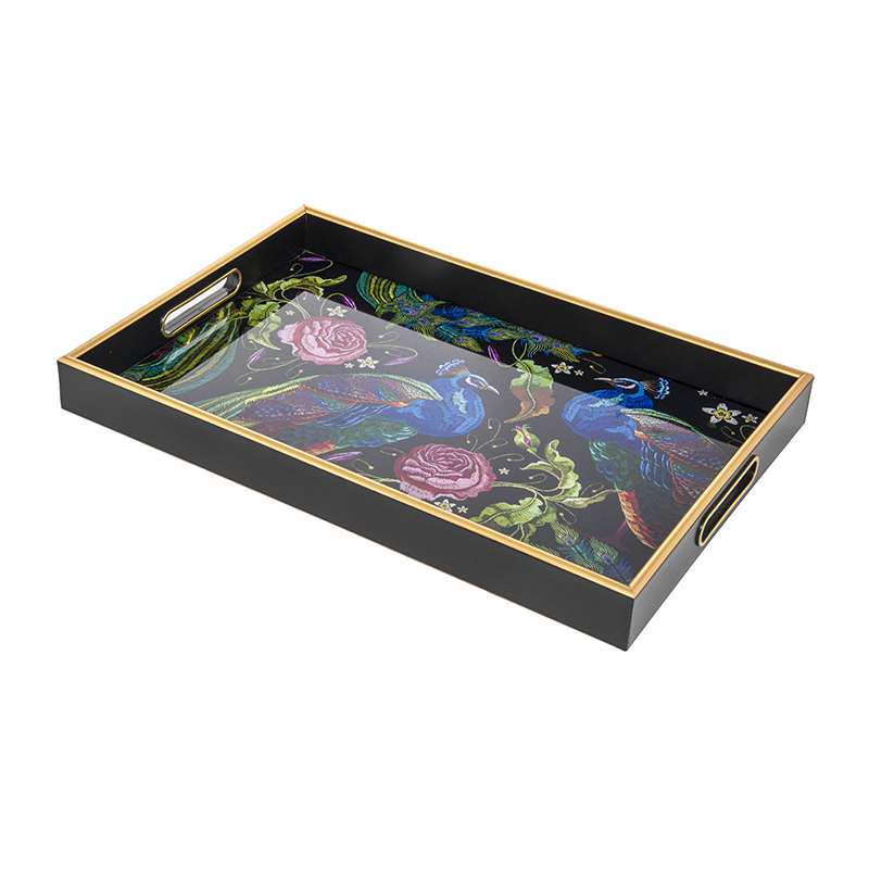 Padėklai 2 vnt. su stiklu 45x30x4.5 (40x25x4.5) cm EDEN