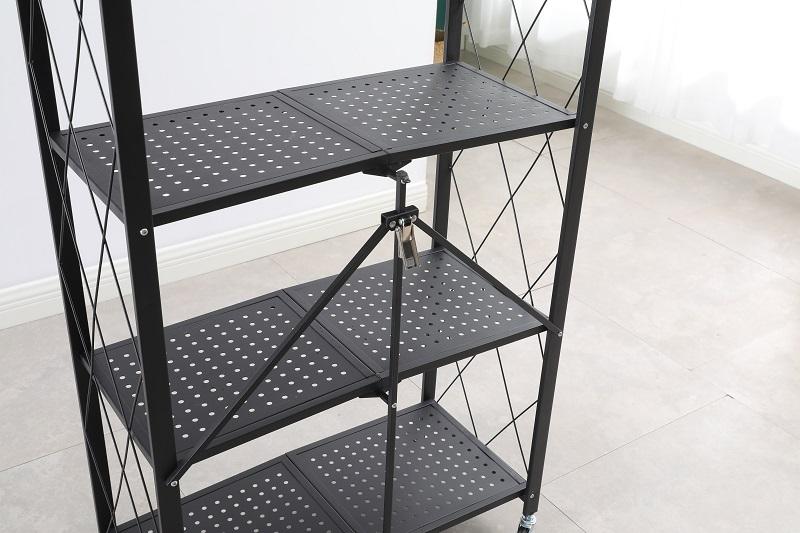 Lentyna ant ratukų juodos spalvos  metalinė 72 x 34 x 127 cm GWI6472
