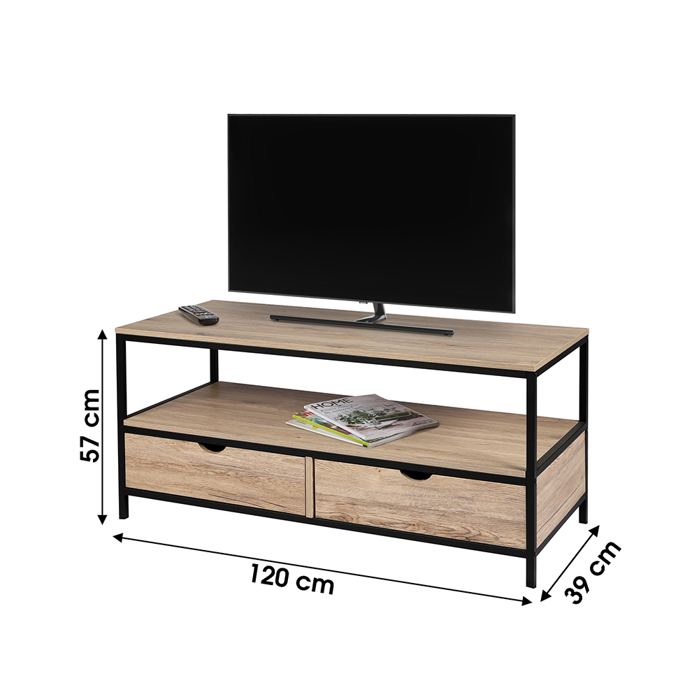 TV staliukas 57x120x39 cm juodas, medis Urban Living 151044