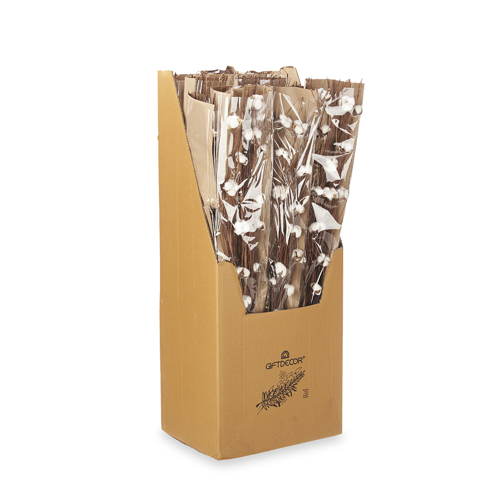 Medvilnės šakelės (džiovinta puokštė) 100 cm Giftdecor 90464