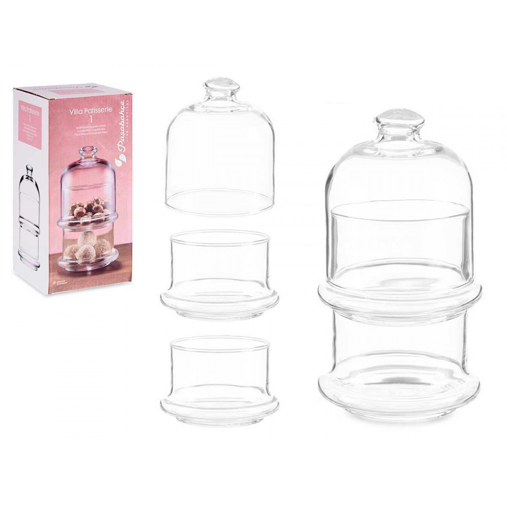 Serviravimo indas saldumynams 2 aukštų 9x9x16,5 cm 2x230 ml Pasabahee 20302