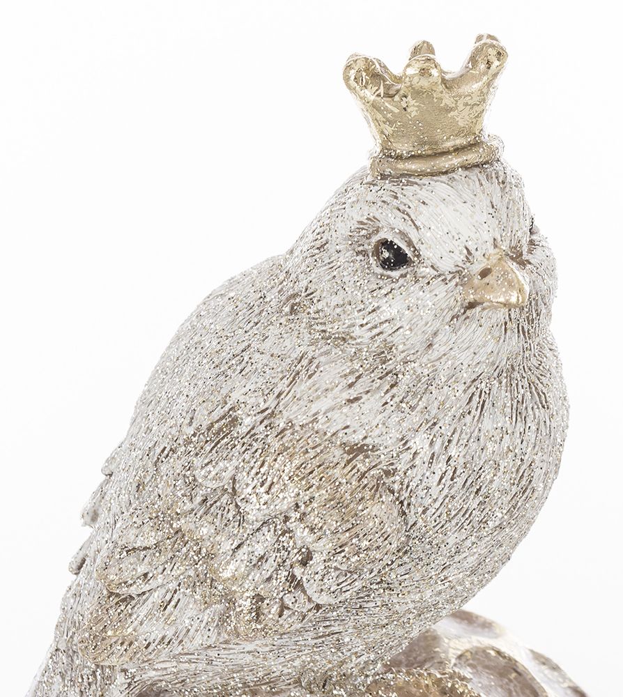 Figūrėlė Paukštis ant žaisliuko aukso sp. polirezin. 15,5x8,5x8,5 cm 159817 KLD