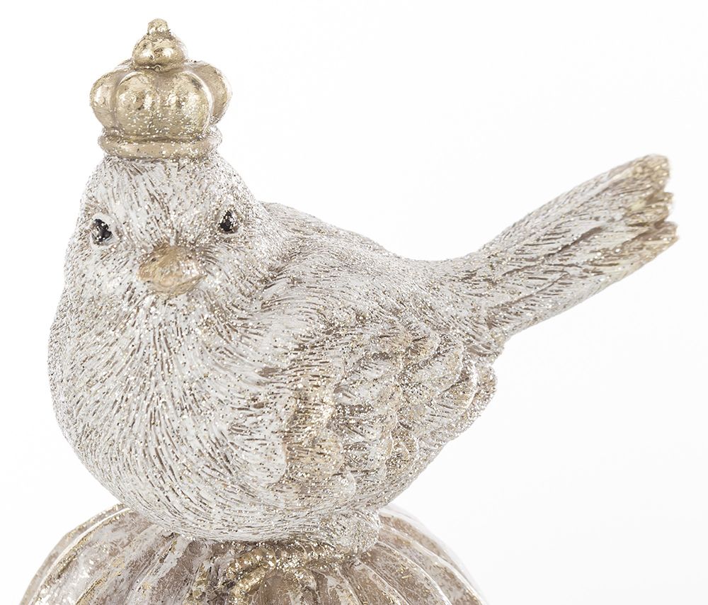 Figūrėlė Paukštis ant žaisliuko aukso sp. polirezin. 15,5x8,5x8,5 cm 159817 KLD