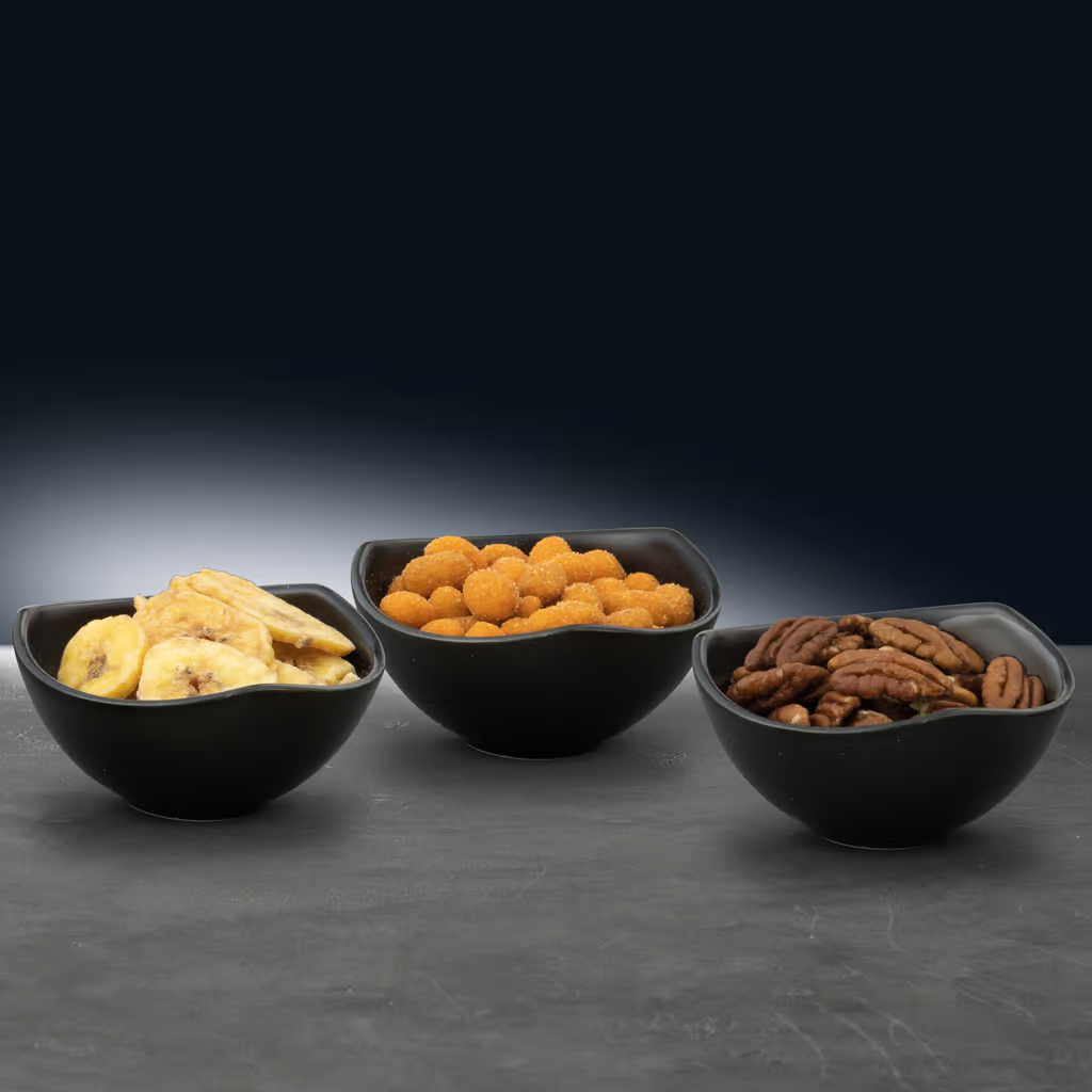 Padėklas/lėkštė užkandžiams 21,5x10 cm SALSA porcelianas, juoda spalva 94786