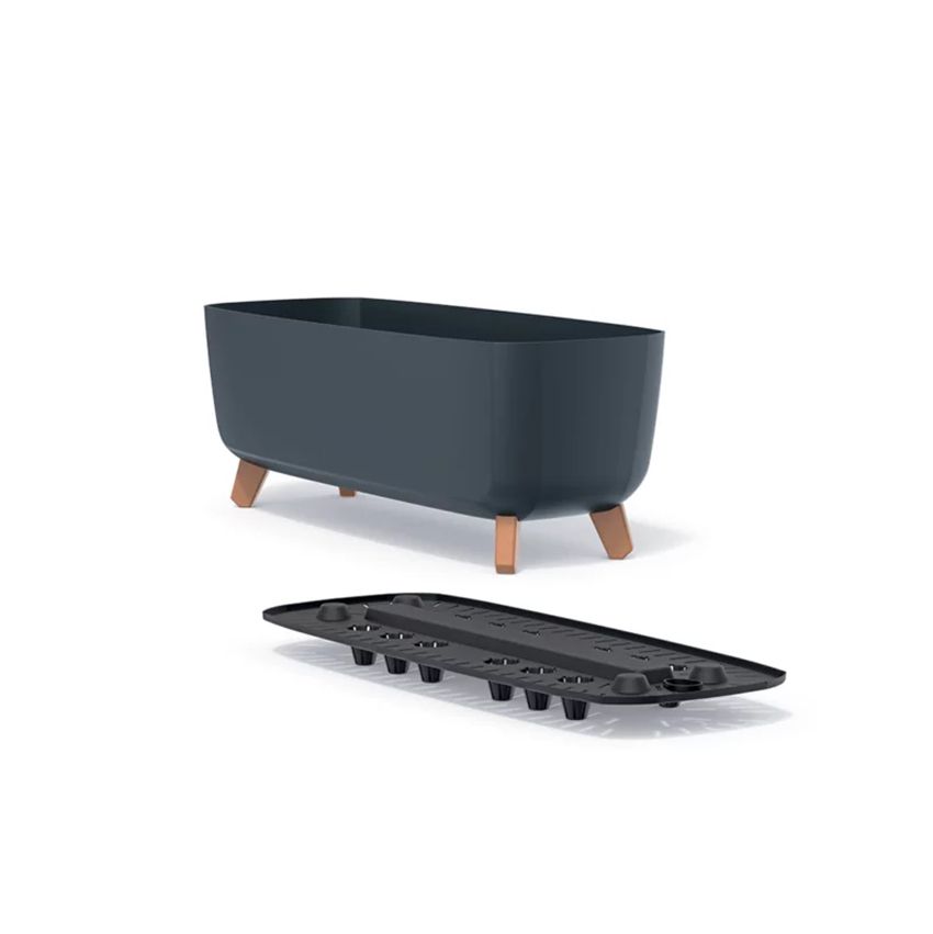 Vazonas su kojelėmis 390x195x187 mm antracitas GRACIA CASE Prosperplast