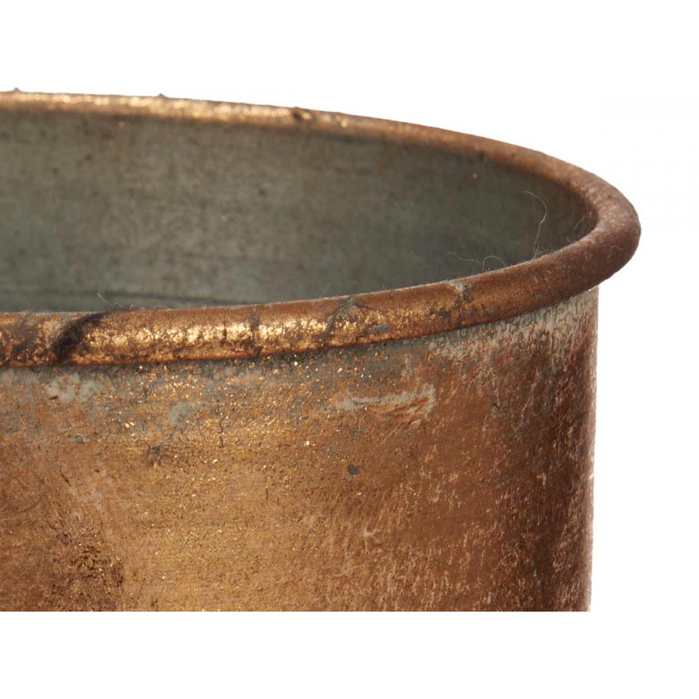 Vaza metalinė 22,5x22,5x39,5 cm sendinto aukso spalvos 75116
