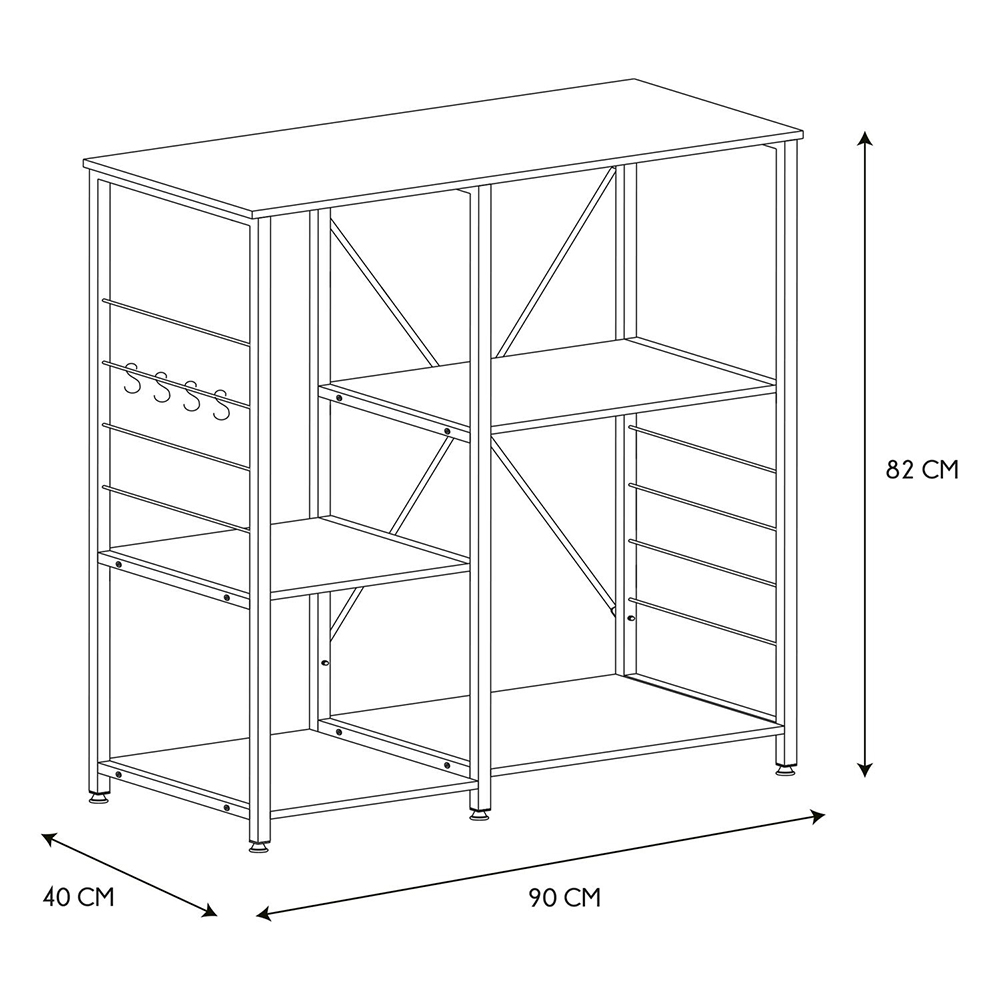 Lentyna pastatoma su metalo kojomis 90x82x40 cm Home Deco HD7436