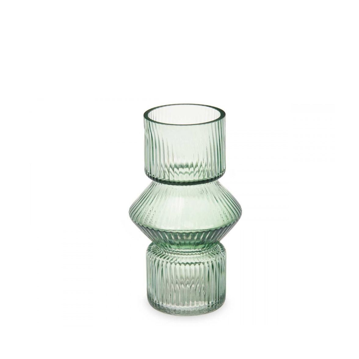 Vaza stiklinė 10,5x10,5x17,5 cm šviesiai žalios spalvos Giftdecor 93723