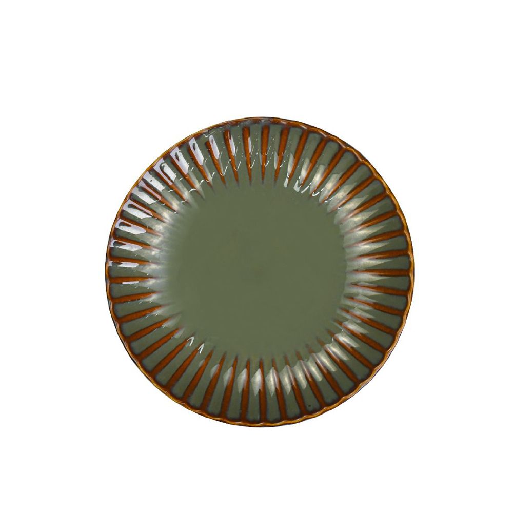 Lėkštė porcelianinė 20 cm žalia/ruda JADE 118013