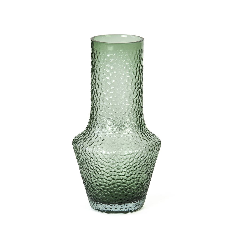 Vaza stiklinė žalios sp. 29,5x14x8 cm HR-V030
