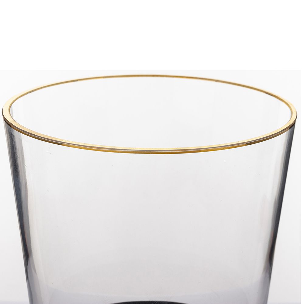 Vaza stiklinė skaidri/juoda  20x12,5x12,5 cm 156354