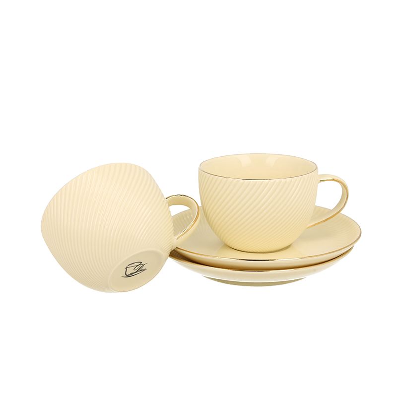 Puodeliai su lėkštutėmis 2 vnt.  balti  220 ml ICE CREAM DUO
