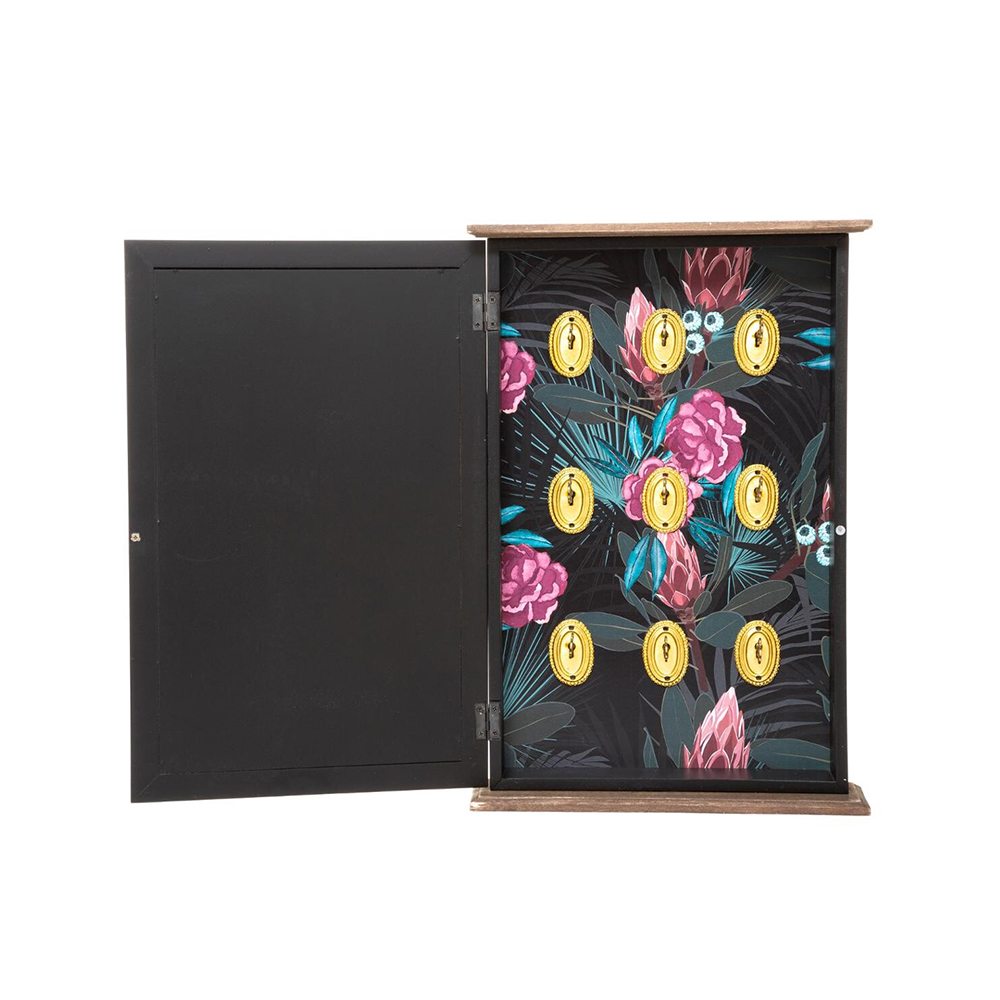 Dėžutė raktams medinė 27x8x38,5 cm juodos spalvos Atmosphera 173908