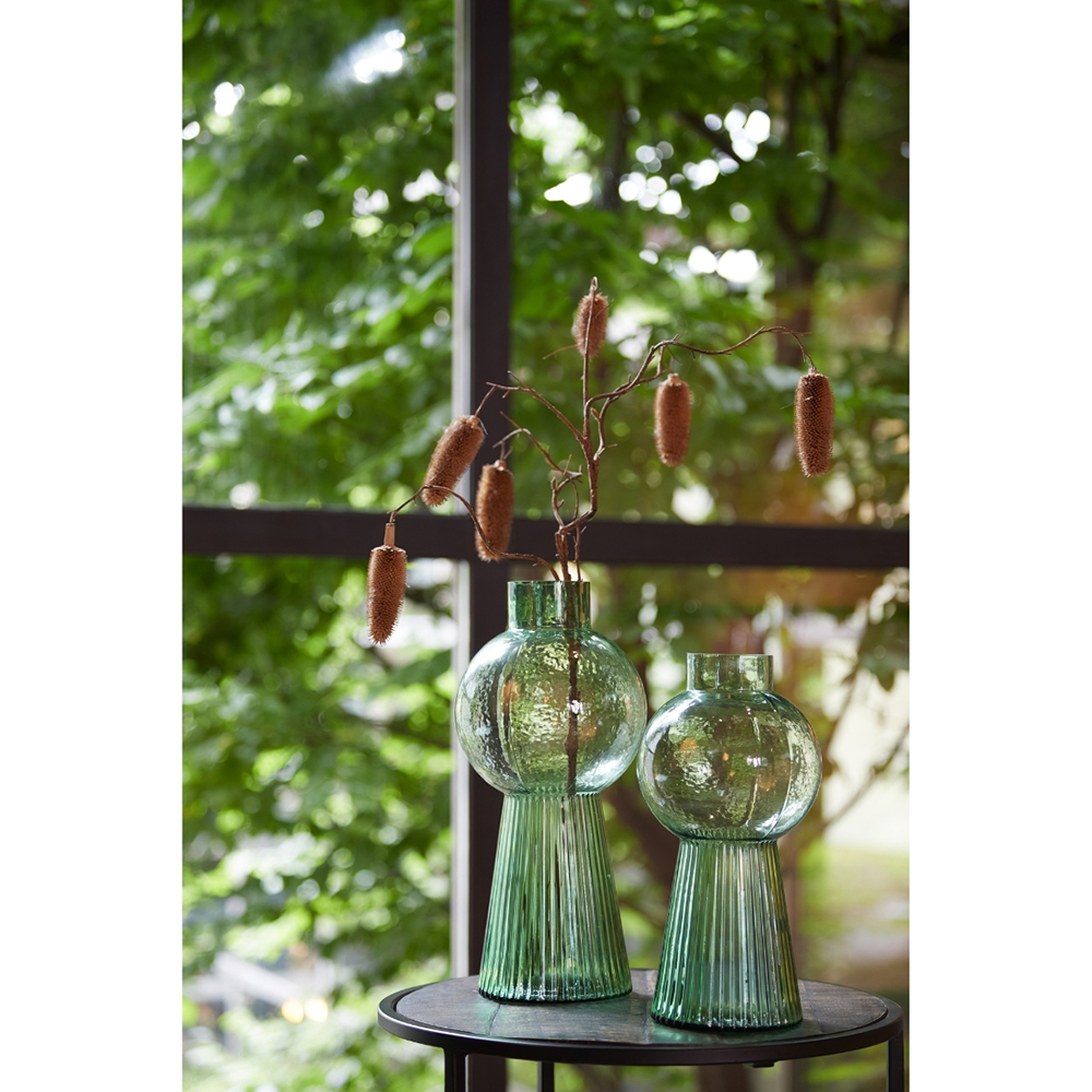 Vaza stiklinė D19xH40 cm žalsvos spalvos Light&Living 112973