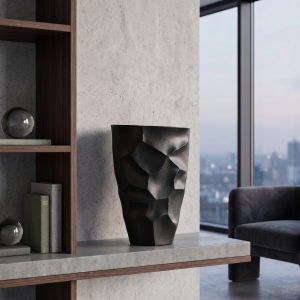 Vaza metalinė juoda 22.5x10x32.5  cm DECOSILUET