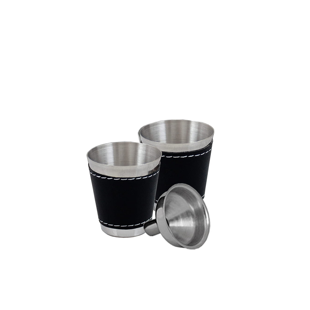 Rinkinys gertuvė metalinė+taurelės+piltuvėlis+žibintuvėlis KW8Ł