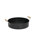 Padėklas apvalus  juodo metalo, med. rankenos D35 cm 8445393391250