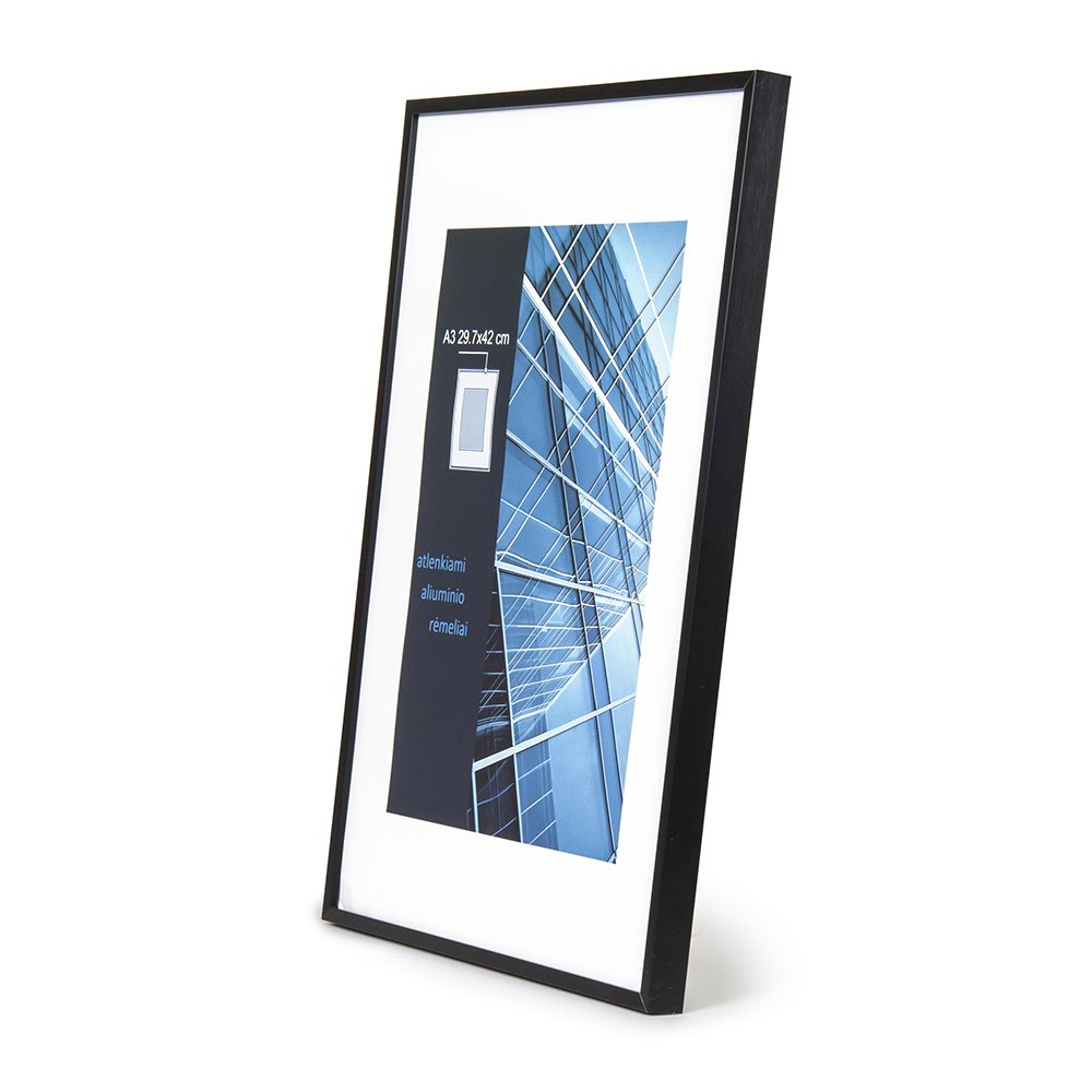 Rėmelis ALIUMINIS atidaromas iš viršaus 29.7*42 juodas plexi