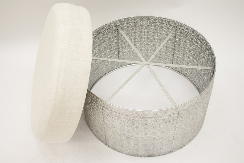 Pufas metalinis su tekstile 47x66x66 cm 101050