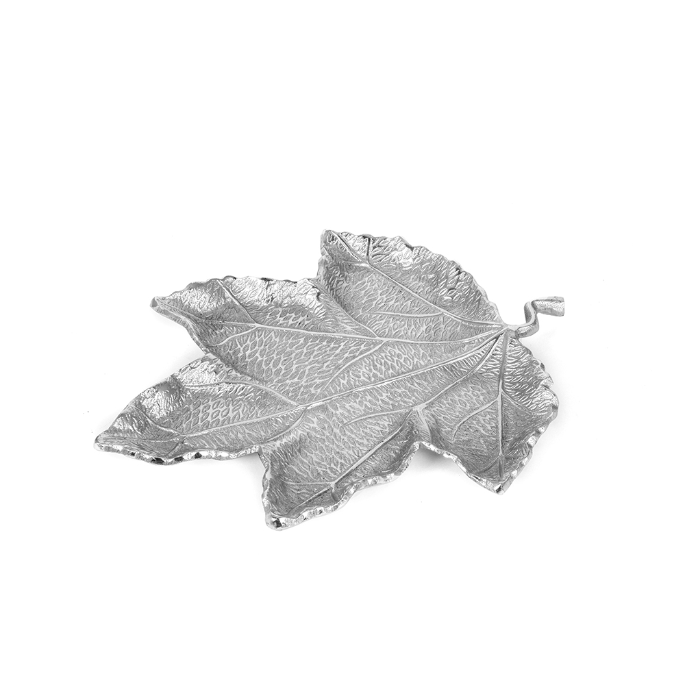 Dekoratyvinė lėkštė metalinė Lapas aukso sp. 30 cm DECOSILUET