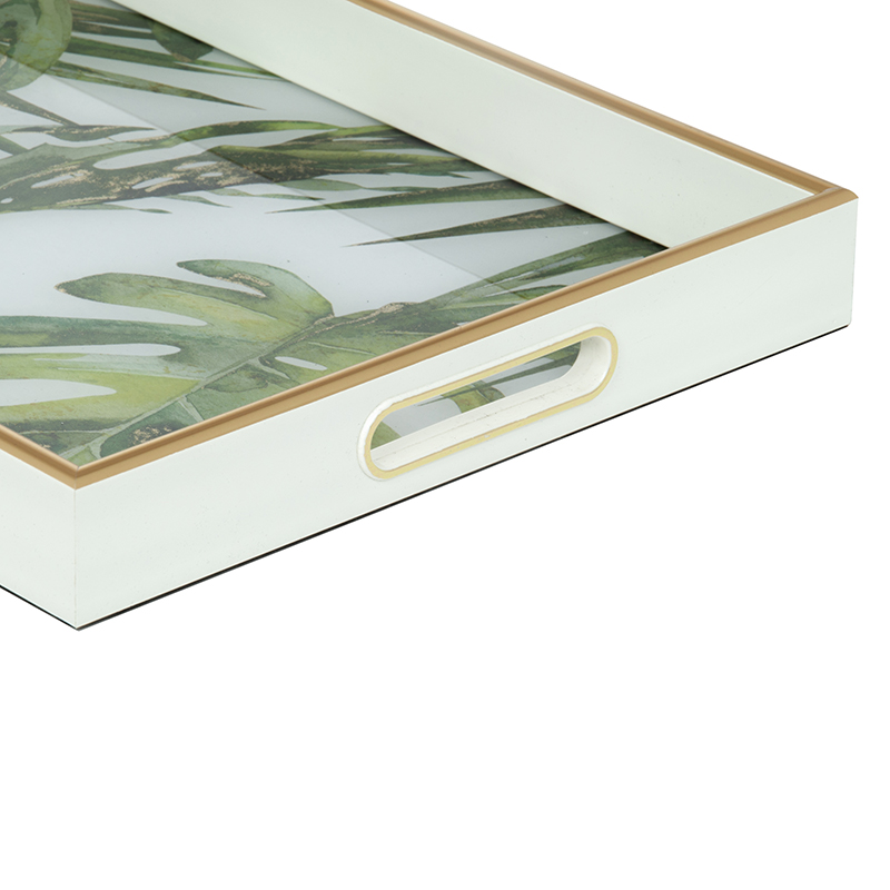 Padėklai 2 vnt. su stiklu 45x30x4.5 (40x25x4.5) cm TROPICA