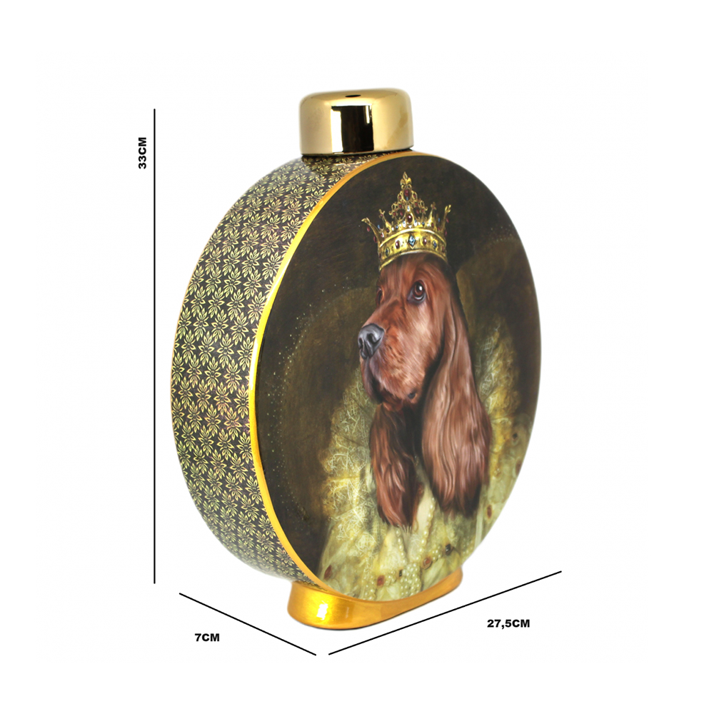 Vaza porcelianinė Šuns portretas 7x27,5x33 cm