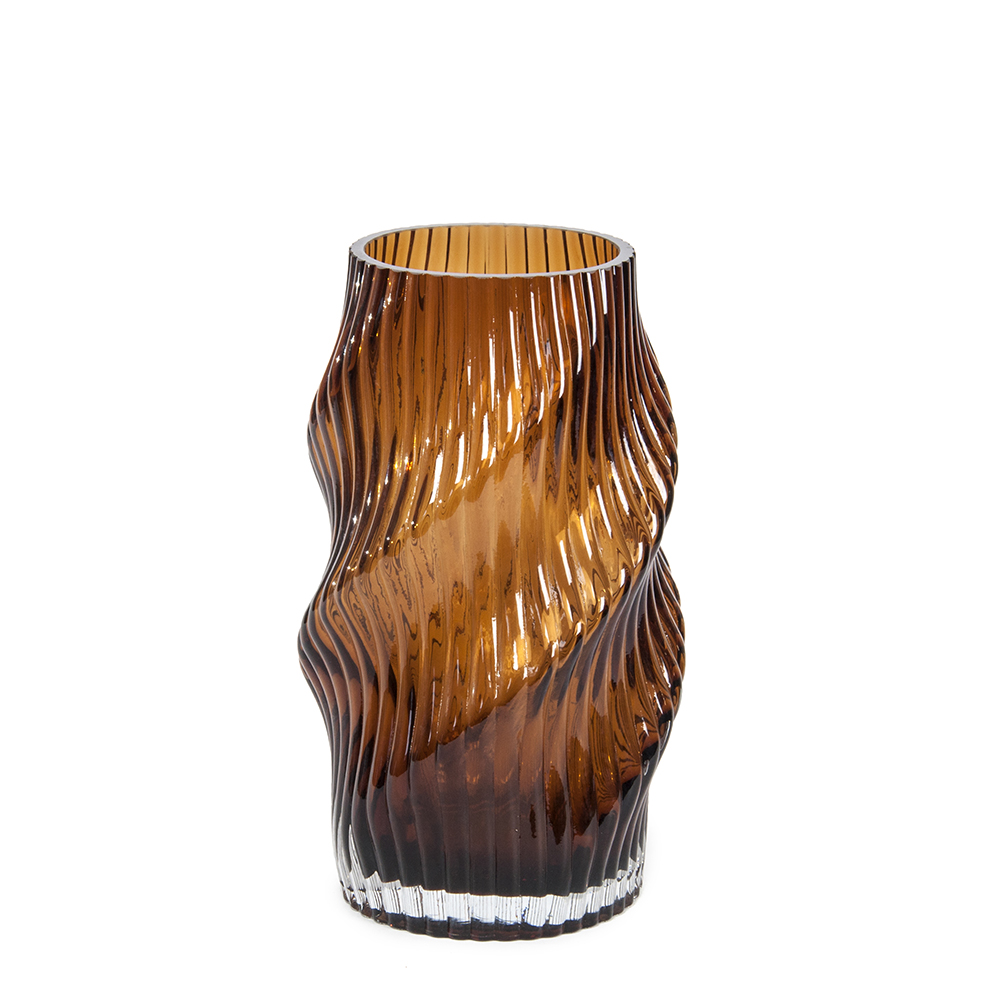 Vaza stiklinė ruda 16,5x28,5 cm SS24-021