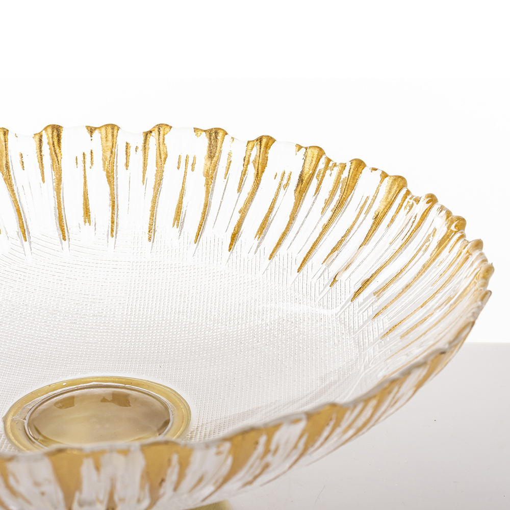 Dubuo stiklinis baltos/aukso spl. 11x25x25 cm 180031