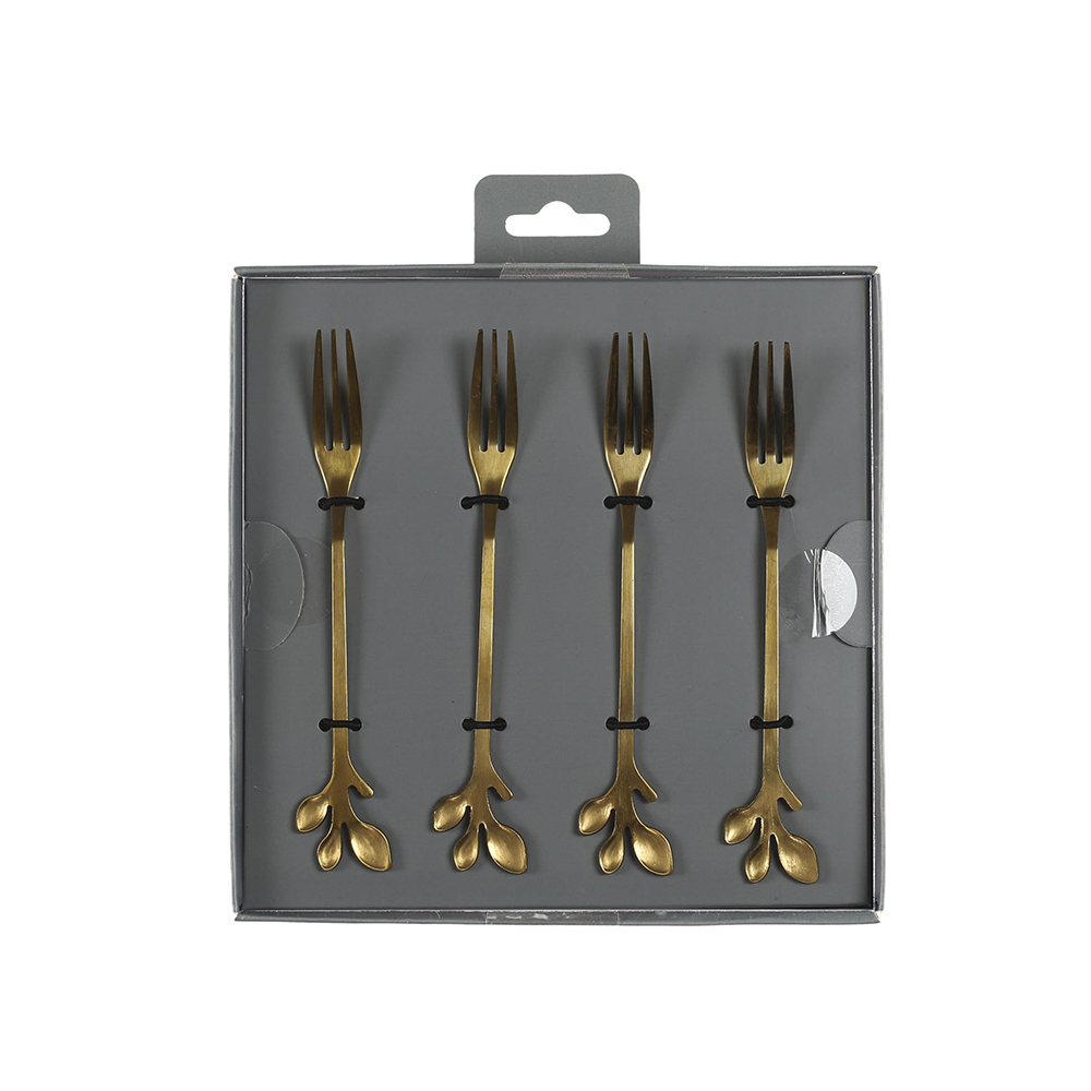 Šakutės desertinės aukso sp. 4 vnt. 12,2x0,8x1,2 cm Home Deco KA6148