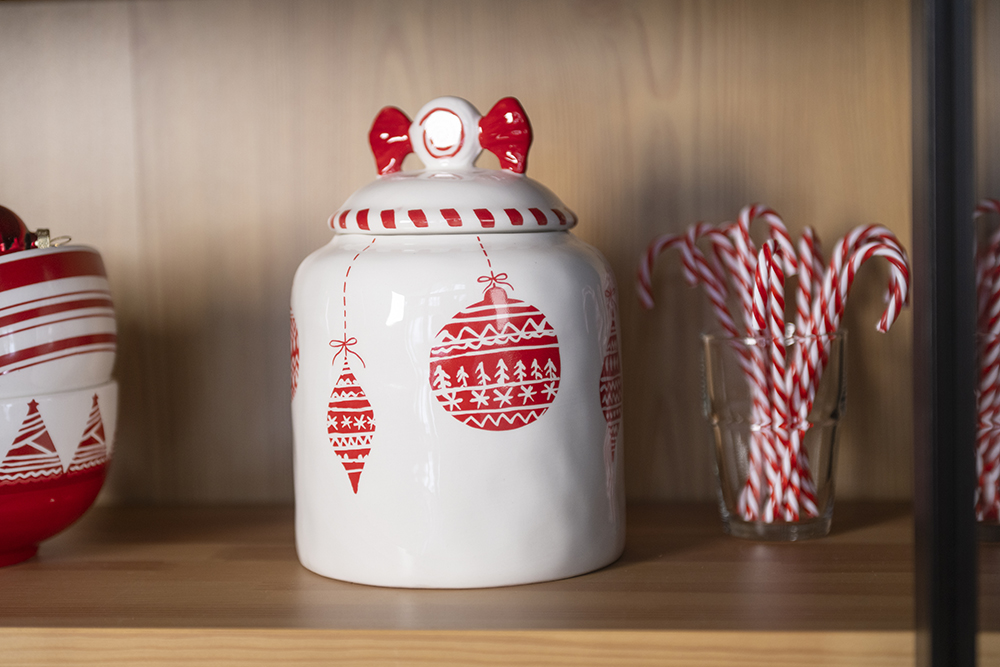 Indelis sausainiams kalėdinis 14x14x20 cm keramikinis Winteria 621752 KLD