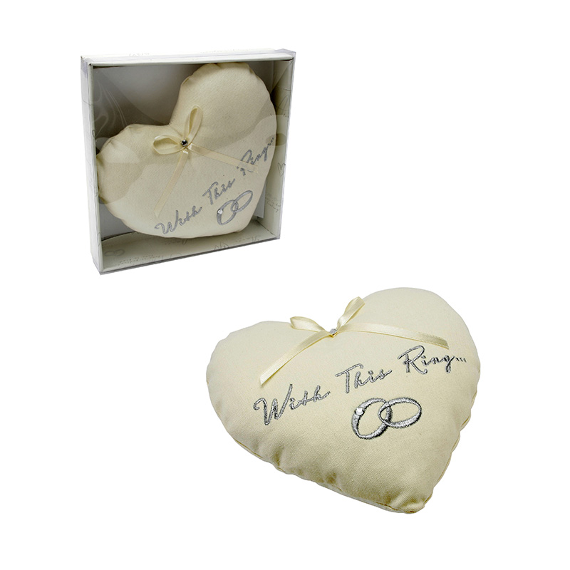 Pagalvėlė vestuviniams žiedams "Su šiuo žiedu…" WG300 H:21 W:21 D:5 cm stb
